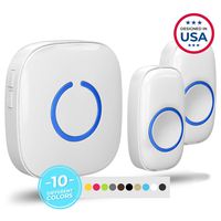 Wireless Doorbell by SadoTech - Waterproof Door Bells & Chimes Wireless Kit - Over 1000-Foot Range, 52 Door Bell Chime, 4 Volume Levels with LED Flash - Wireless Doorbells for Home - Model CX (White)