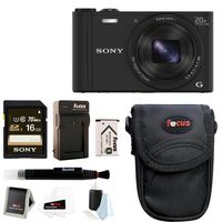 Sony Cybershot WX350 Digital Camera w/ 16GB SD Card & Battery Pack Bundle