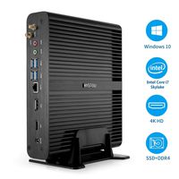 Mini PC Intel Nuc Core i7 Skylake Computer Fanless Small Gaming Desktop Windows 10 DDR4 16GB RAM / 128GB SSD Internal WiFi