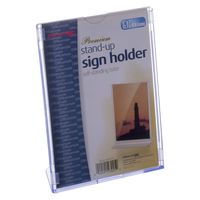 Officemate Premium Higher Grade Slanted Vertical Sign and Photo Holder 5 x 7 Inches, Clear (23025)