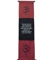 Hands Of Tibet Large Cotton Om Inspirational Yoga Banner Scroll Style Three Color Choice (Burgundy)