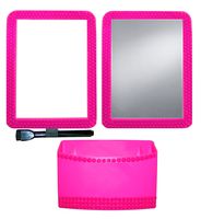 Inkology Color Rush Rhinestone 3 Piece Magnetic Locker Accessory Set, Hot Pink (345-8)