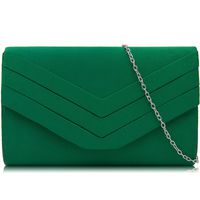 Milisente Evening Bag for Women, Suede Envelope Evening Purses Crossbody Shoulder Clutch Bag (Green)