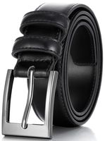 Marino's Men Genuine Leather Dress Belt with Single Prong Buckle - Black - 40
