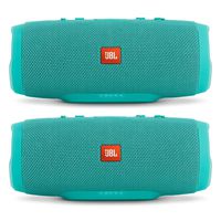 JBL Charge 3 Waterproof Portable Bluetooth Speaker - Pair (Teal/Teal)