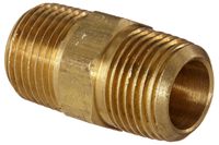 Anderson Metals 56122 -06 Brass Pipe Fitting, Hex Nipple, 3/8" x 3/8" NPT Male Pipe