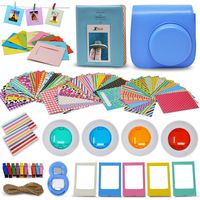 Xtech - Fuji Mini 9/8 Accessories kit Includes: Cobalt Blue Mini 9 Camera Case, 60 Mini Photo Sticker Frames, Mini 9 Photo Album, 4 Mini 9/8 Colorful Filters