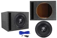Rockville W12K6D2 V2 12" 2400W Car Audio Subwoofer+Vented Sub Box Enclosure