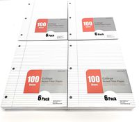 Mintra Office Filler Paper (College Ruled 100 Sheets (8.5in x 11in), 24pk (4-6pks))