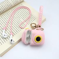 Lybauri Cute Camera Design Case for Airpods, Shock-proof Cover and Skin for Apple Airpods Charging Case (Pink)
