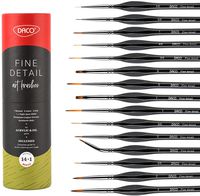 Daco Miniature Paint Brushes, 14pcs + 1, Detail Paint Brush Set with Ergonomic Handle and Travel Bag, Painting Kit Suitable for Acrylic, Oil, Watercolor, Paint by Numbers for Adults