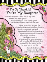 Miniature Easel Print with Magnet: I'm So Thankful You're My Daughter, 3.6" x 4.9"
