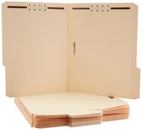 AmazonBasics Manila File Folders with Fasteners - Letter Size, 100-Pack