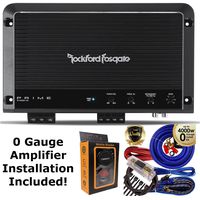 Rockford Fosgate R1200-1D Prime 1200 Watts Class D 1-Channel Amplifier + 0 Gauge Amp Kit