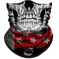 Obacle Motorcycle Face Mask Sun UV Dust Wind Protection Tube Mask Seamless Bandana Skeleton Face Mask for Men Women Bike Riding Cycling Biker Fishing Hunting Outdoor Festival (Skull Red Neck)