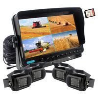 CAMSLEAD Car Backup Camera Monitor System 7" Monitor Built-in DVR Recorder with Quad Split Screen Car Rear View Camera Kit for Truck Van Caravan Trailers Camper Bus RV Harvester