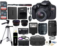 Canon EOS Rebel T6 18MP Wi-Fi SLR Digital Camera + 18-55mm is II Lens + EF 75-300mm III Lens + SanDisk 32GB & 16GB Card + Wide Angle + Telephoto Lens + Flash + Grip + Tripod - 48GB Accessories Bundle
