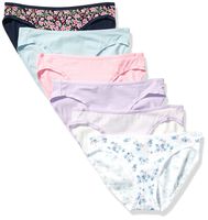 Amazon Essentials Women's 6-Pack Cotton Bikini Underwear, Wildflowers, L