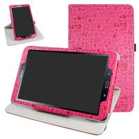 TAB A 10.1 2016 Rotating Case,Mama Mouth 360 Degree Rotary Stand with Cute Cover for 10.1" Samsung Galaxy TAB A 10.1 T580 T585 Android Tablet 2016,Rose Red