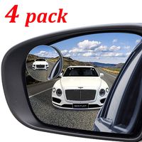 Kribin 4 Pack Blind Spot Mirror, 2" Round HD Glass Frameless Convex Rear View Blind Spot Mirror Stick On with 360° Rotation Adjustable for SUV Car Auto