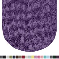Gorilla Grip Original Luxury Chenille Oval Bath Rug Mat, 42x24, Extra Soft and Absorbent Large Shaggy Bathroom Rugs, Machine Wash Dry, Plush Carpet Mats for Tub, Shower, and Bath Room, Violet