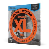 D'Addario Nickel Wound Electric Guitar Strings, 1-Pack, Regular Light, 7-String, 10-59