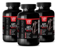 Natural Performance Enhancer - GET Hard Pills (for Men ONLY) - Maca with tongkat ali - 3 Bottles 180 Capsules