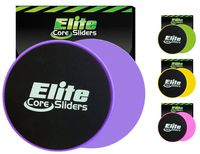 Elite Sportz Exercise Sliders are Double Sided and Work Smoothly on Any Surface. Wide Variety of Low Impact Exercise's You Can Do. Full Body Workout, Compact for Travel or Home - Purple