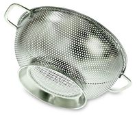 PriorityChef Colander, Stainless Steel 3 Qrt Kitchen Strainer With Large Stable Base