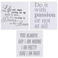 Silver Motivational Quote Stickers for Laptop Computers, Phone Cases and Bullet Journals (Set of 3 Lovely Quotes)