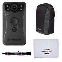 Transcend DrivePro Body 30 1080p HD Wi-Fi Video Camera Camcorder with Case + Pouch + Cleaning Kit