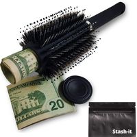 Diversion Safe Hair Brush by Stash-it, Can Safe to Hide Money, Jewelry, or Valuables with Discreet Secret Removable Lid and Bonus Smell Proof Bag, New 2019 Version