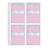 TOPS Phone Message Book, Spiral Bound, 2-Part, Carbonless, White and Canary, 4 Messages per Page, 400 Sets (4009)