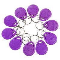 HWMATE 125khz RFID Smart Em Id Read Only Entry Access Keyfob Tag Token Keychain Card Color Purple (100 Pack)
