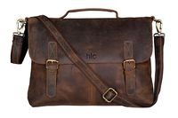 HLC 16 Inch Retro Buffalo Hunter Leather Laptop Messenger Bag Office Briefcase Travel bag
