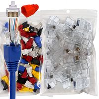 ITBEBE 100/100 Gold-Plated Pass Through RJ45 Cat6 3-Prong Connectors and Mixed Color Cable Strain Relief 100/100 Kit for Clean, Snag-Free Patch Cords