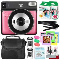 Fujifilm instax Square SQ6 Instant Film Camera (Ruby Red) + 40 Sheet Square Instant Film + Case + Deluxe Bundle (USA Warrantty)