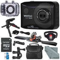 Vivitar DVR786 Full HD Waterproof Action Camera (Black) Accessory Bundle with Xpix Tripod + 32GB + Case + Fibertique Cloth