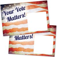 100 Bulk Get Out the Vote Postcards 4x6" - Patriotic Red, White and Blue American Flag Vintage Theme With Blank Back for Message to Voters - Encourage Voting In Your State