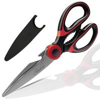 Kitchen Shears, Acelone Premium Heavy Duty Shears Ultra Sharp Stainless Steel Multi-function Kitchen Scissors for Chicken/Poultry/Fish/Meat/Vegetables/Herbs/BBQ... (Red black)