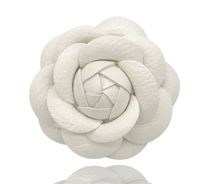 Fashion Jewelry Designer White Handmade Camellia Rose Flower Brooch Pin For Women