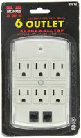 Morris Products 89012 6 Outlet Surge Wall Tap Phone/Fax/Modem Protection