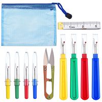 Bememo 11 Pieces Seam Ripper and Sewing Thread Remover Kit, Stitch Unpicker Thread Cutter with Trimming Scissor, Soft Tape Measure and Storage Bag for Sewing