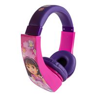 Dora and Friends 30362 Kid Safe Over the Ear Headphone w/ Volume Limiter, pink/purple by Sakar