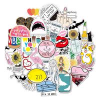 Stickers for Water Bottles, | Big 46-Pack | Cute,Waterproof,Aesthetic,Trendy Stickers for Teens,Girls,Perfect for Laptop,Hydro Flask,Phone,car,Skateboard,Travel| Extra Durable 100% Vinyl (46 Cute)