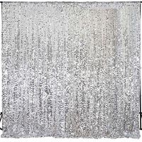 Efavormart 20FT Silver Payette Sequin Backdrop Photography Background Sequin Fabric Photo Booth Backdrop Studio Background - 1 PCS