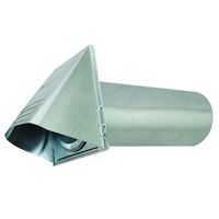 Deflecto Dryer, Wide Mouth Galvanized Vent Hood, 4", Silver (GVH4NR), GRAY