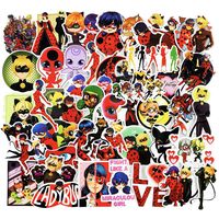 Miraculous Ladybug Cartoon Stickers 50pcs Pack Laptop Teens Cool Water Bottles Computer Luggage Skateboard Cars Graffiti Decals