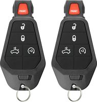 KeylessOption Keyless Entry Remote Control Car Key Fob Starter Alarm for Dodge Chrysler Jeep (Pack of 2)