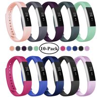 Fundro Replacement Bands Compatible with Fitbit Alta and Fitbit Alta HR, Newest Sport Strap Wristband with Secure Buckle（10 Pack） (B# 10pack, Large (7.1"-8.3"))
